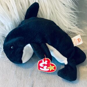 🌸Ty Beanie Baby Black and White “Waves” Orca Plush